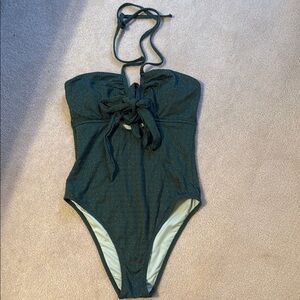 Green Strapless One-Piece Swimsuit